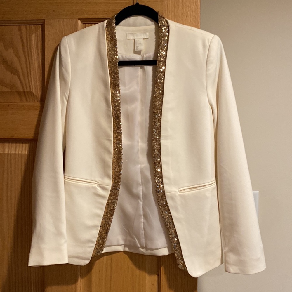 H&M sequin trim blazer